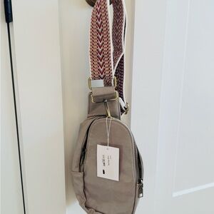 NWT Gray Crossbody Bag with Changeable Strap​​